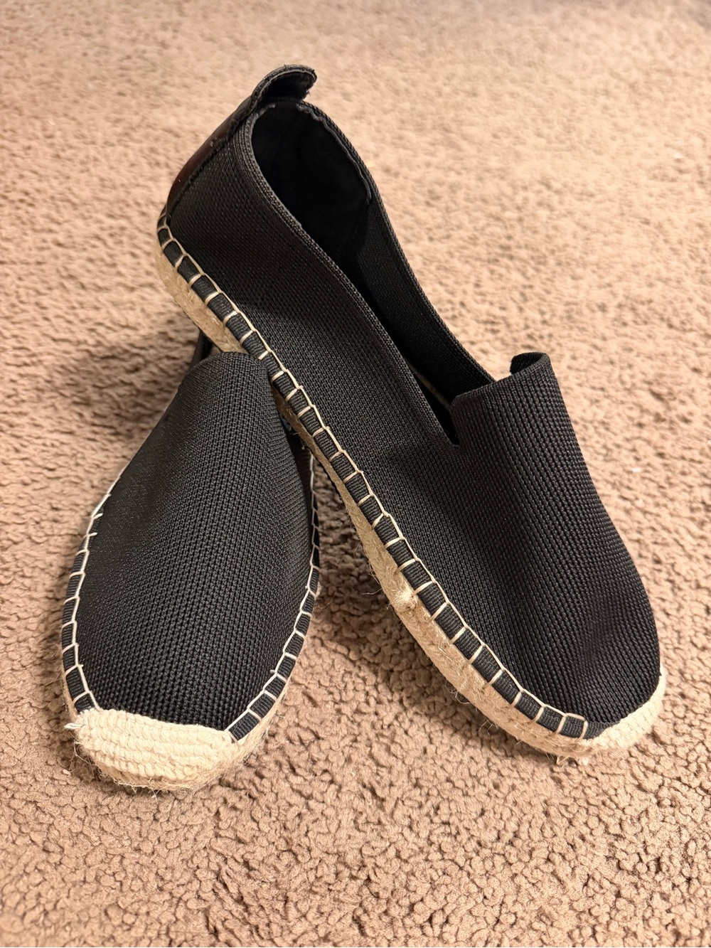 DKNY Black Espadrille Slip-On Flats | Women’s Size 8.5 | NWOT